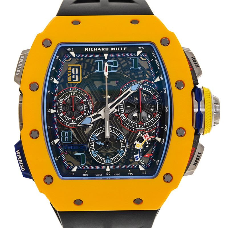 NEW RICHARD MILLE RM65-01 SPLIT-SECONDS CHRONOGRAPH YELLOW QUARTZ TPT LIMITED EDITION OF 120 PIECES